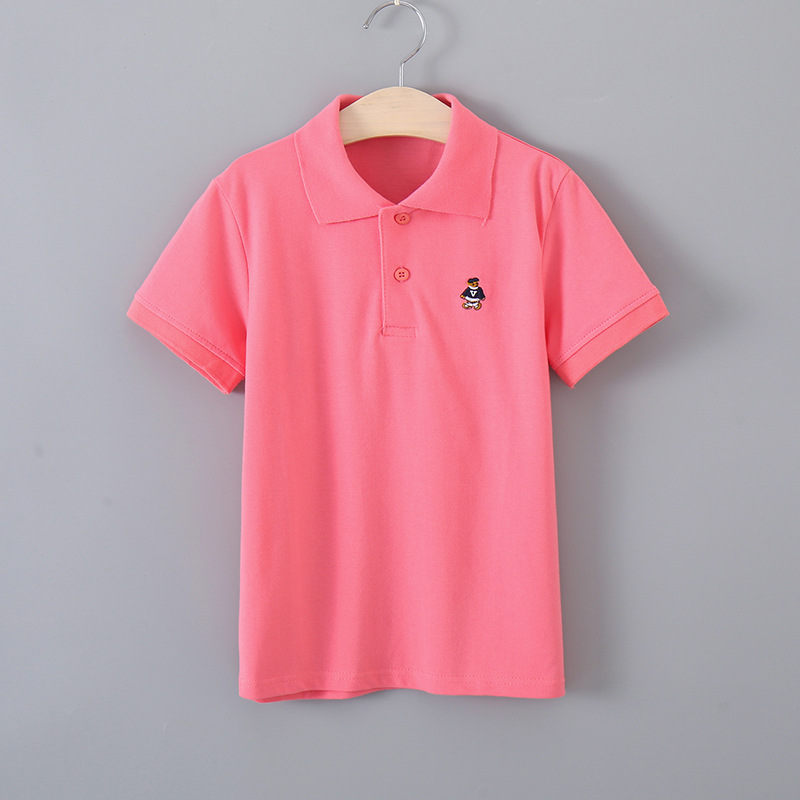 2020 Summer Polo Shirt Girls New Casual Short Sleeve Polos Fashion Boys Shirts Tops Teenager Girls Cotton Polo Shirt 6 8 10 12