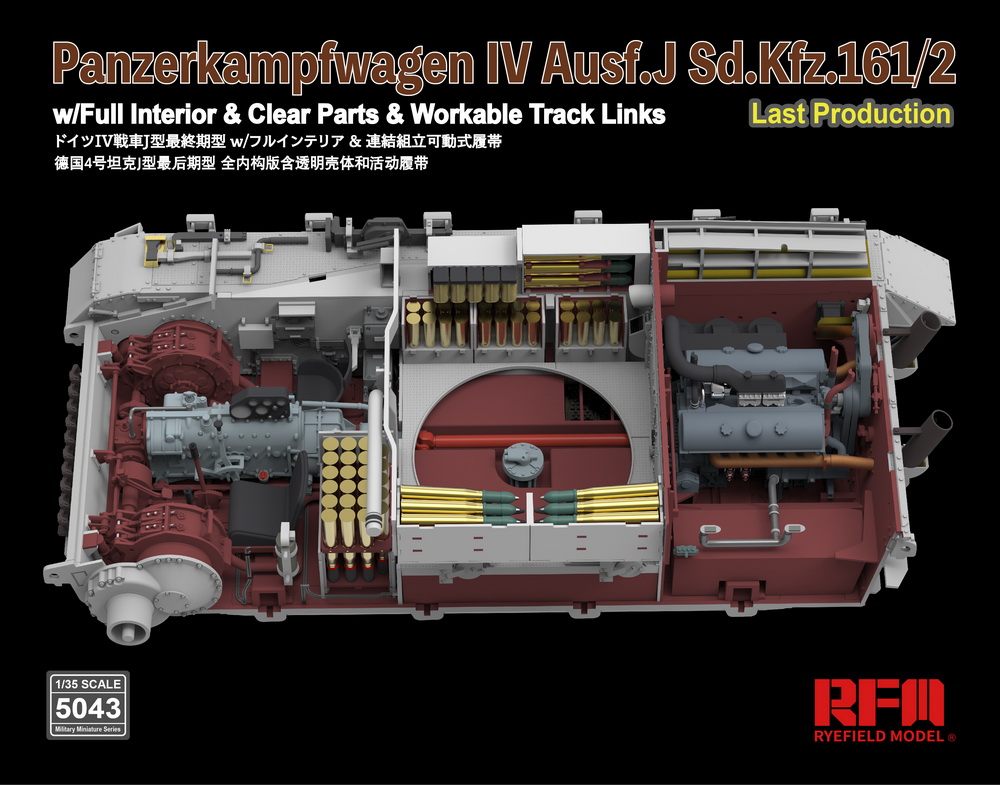 w/Fully Interior [Rye Field Model] Ryefield Model RFM RM-5043/2003 1/35 Pz.Kpfw.IV Ausf.J Sd.Kfz.161/2
