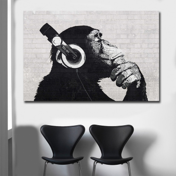 Dropship DJ monkey wall art HD prints 1 piece canvas art animal oil painting Wall Art Modular Picture For Living Room Decoration