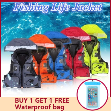 Life Jacket Fishing Swimming Outdoor Life Vest Boating for Adult Man Water Sport Vest Drifting Life Jacket Sailing Bearing 110KG