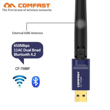 AC600 650Mbps free driver USB WiFi Adapter 5Ghz WiFi Antenna PC Computer Network Card 802.11n/ac bluetooth wi fi Receiver dongle
