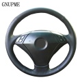 GNUPME DIY Black Artificial Leather Hand-Stitched Car Steering Wheel Cover for BMW 530 523 523li 525 520li 535 545i E60