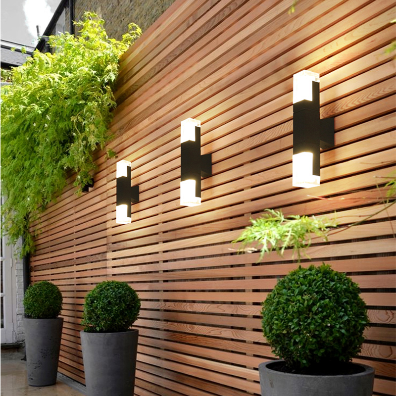 5W 10W Outdoor Waterproof IP65 LED Wall lamp Modern Aluminum Pillar Light Outdoor Courtyard Garden villa landscape wall light