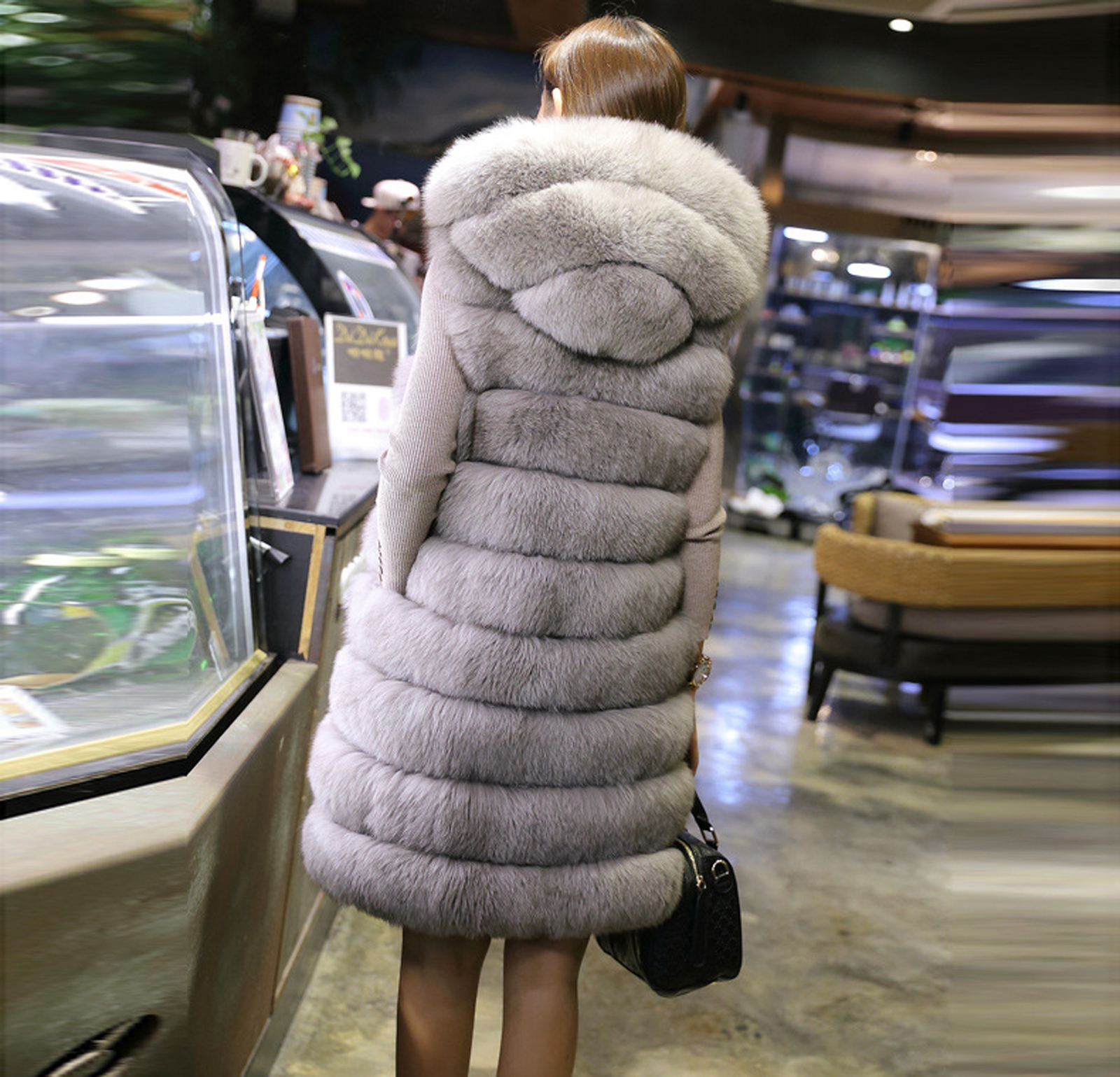 Long Fur Vest Winter Women Luxury Faux Fox Fur Vest Furry Slim Woman Fake Fur Vest Plus Size Faux Fur wj1342
