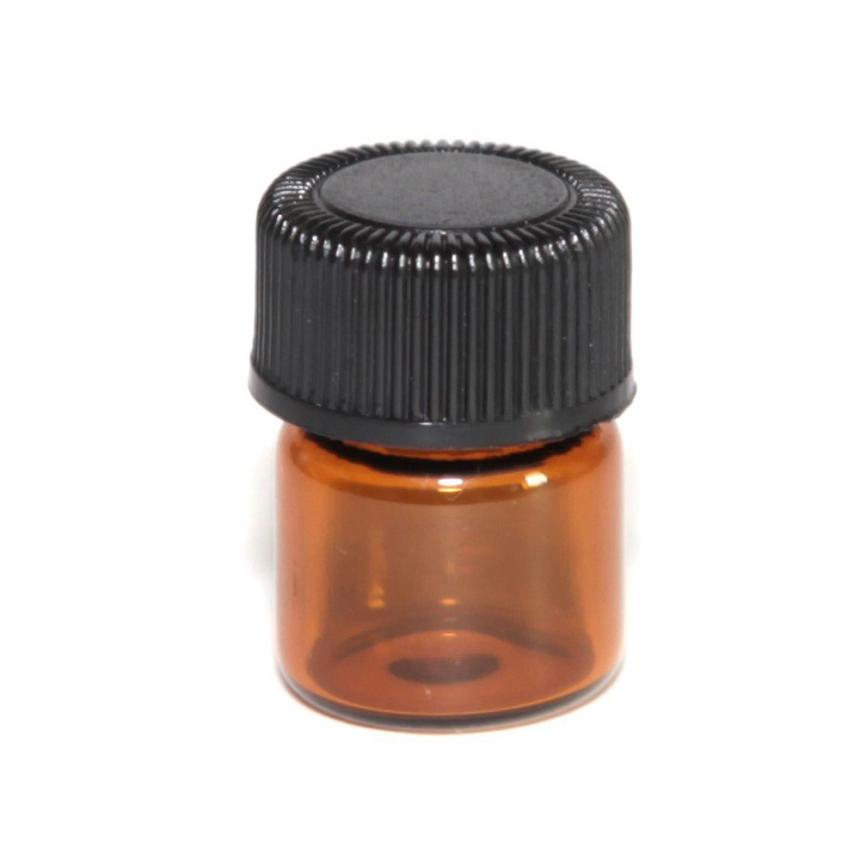 12pc 1 ml Amber Essential Oil Bottle with Orifice Reducer and cap Wonderful2.09