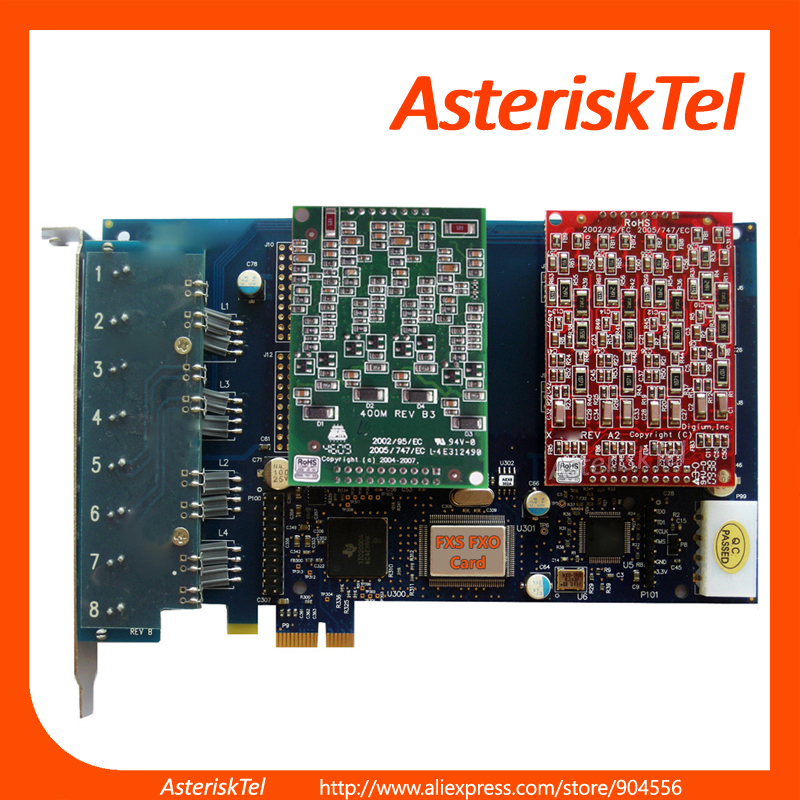 AEX800 with 4 FXS+4 FXO ports,PCI-E Asterisk Card,Freepbx,Elstix.tdm800p FXO FXS Card digium sangoma For PBX Intercom VoIP PABX