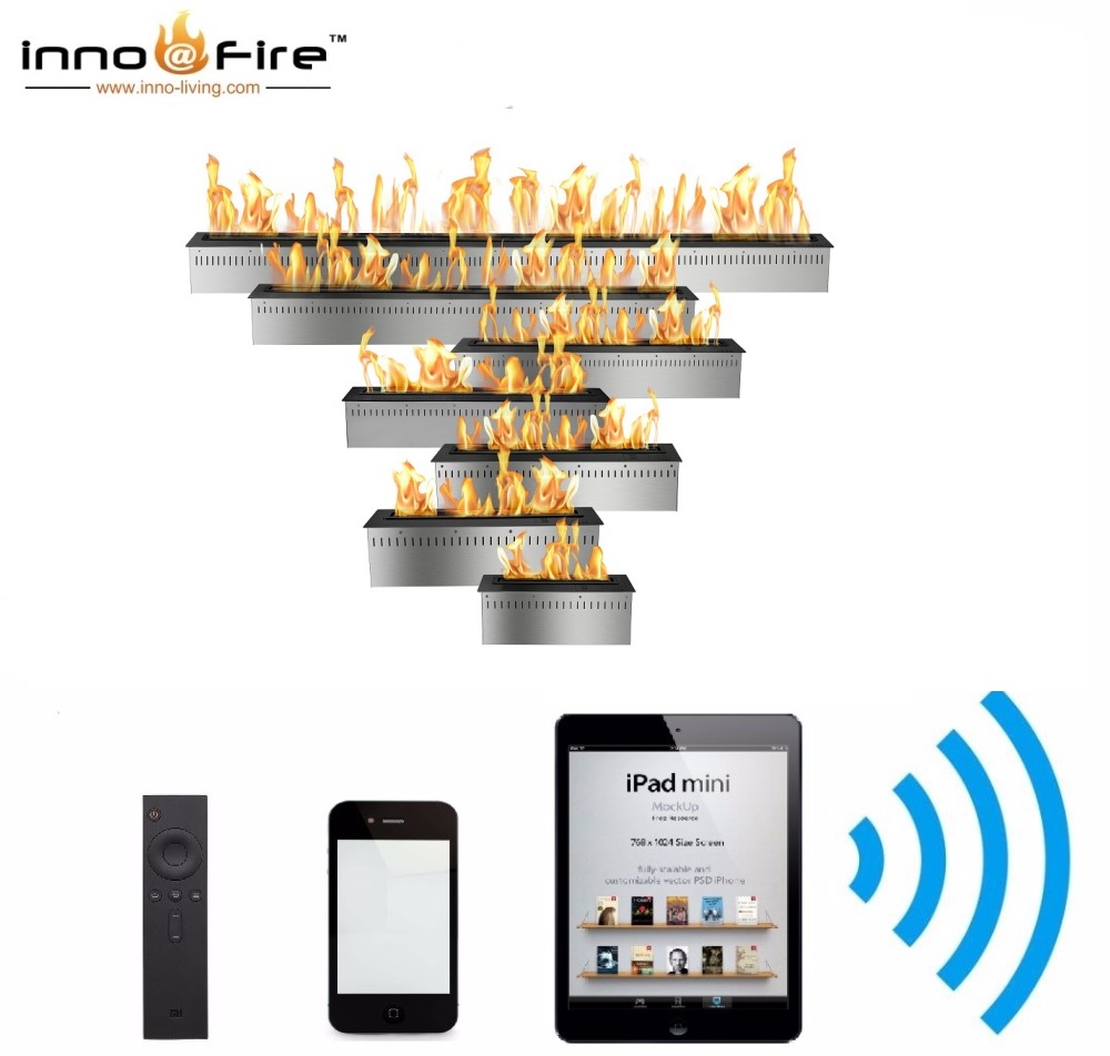 Inno-Fire 72 inch ethanol fireplace with remote control decor flame electric fireplace