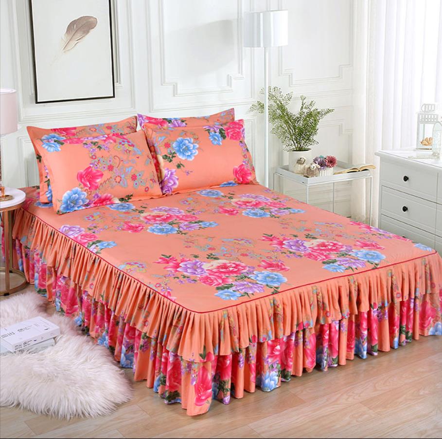 1Pc Bed Skirt Cotton Thickening Bed Sheets Bedding Bedspreads Pillowcases Bed Sheet Size Sheets ( Without Pillowcase ) F0032