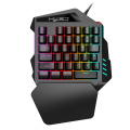 HXSJ J50 One-Handed Gaming Keyboard 35 Keys LED Backlight Wired Gaming Mouse with Breathing Light 7 Button Keyboard Mouse Combo