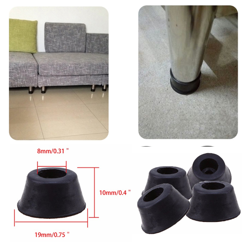 WHISM Non-slip Rubber Feet Chair Pads Anti Scratch Furniture Legs Table Feet Caps Floor Protector Rubber Legs for Furniture
