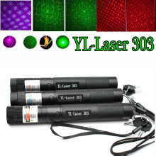 Green Laser Red Laser Blue Pointer Sight Powerful Device Adjustable Focus Lazer Laser 303, Choose Charger & 18650 Battery