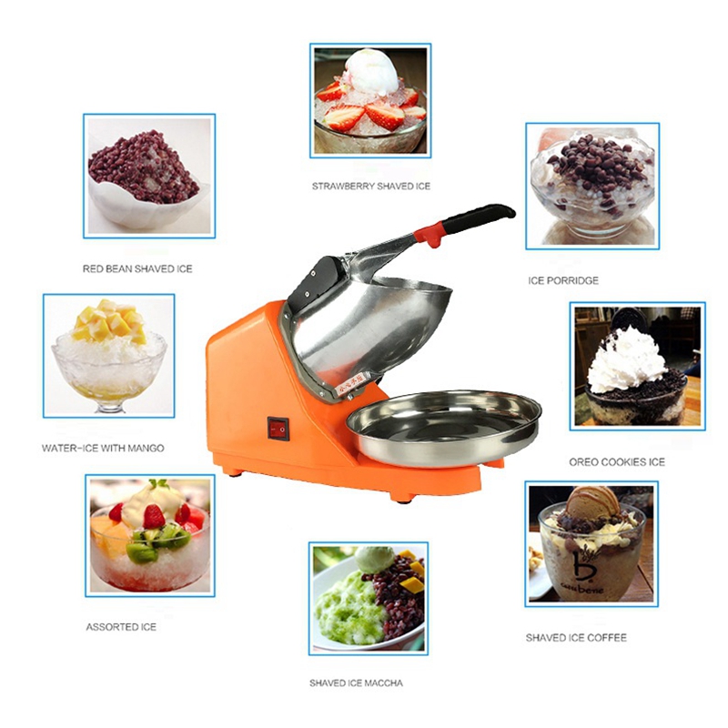 HIMOSKWA Commercial Electric Ice Crusher Machine Home Ice Shaver Summer Ice Dessert Cold Drinks Maker Seafood Keep Fresh 220V