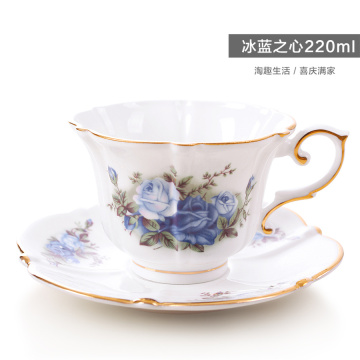 European Ceramic Tea Coffee Set English Luxury Royal Classic Bone China Tea Cups And Saucer Sets Ceramic Coffee Cup Rose HH50BD