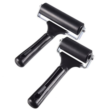 2Pcs/Set Practical Black Durable Professional Rubber Roller Brayer Paint Art Accessary Painting Supplies Diy Crafts Tool