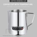 500ml Stainless Steel Milk Jug Barista Craft Coffee Latte Milk Frothing Jug Pitcher With Thermometer For Making Coffee