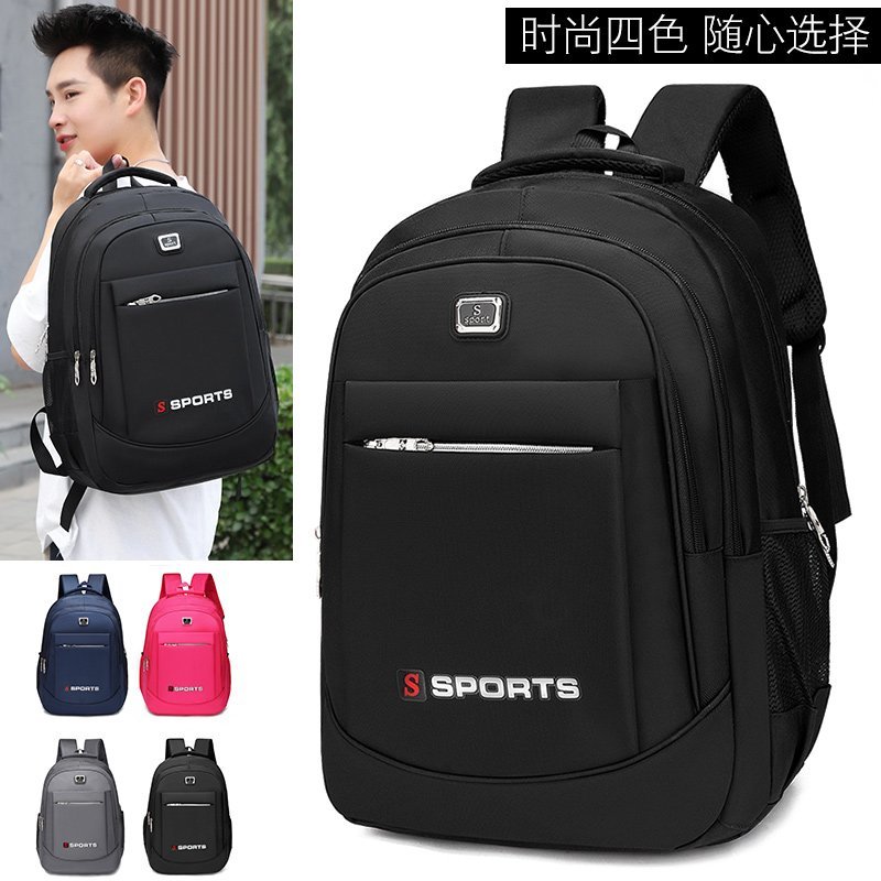 Light Oxford Cloth Waterproof Men's Backpack Casual Business Laptop Bag Teenager Student School Bag Male Sports Backpack Black