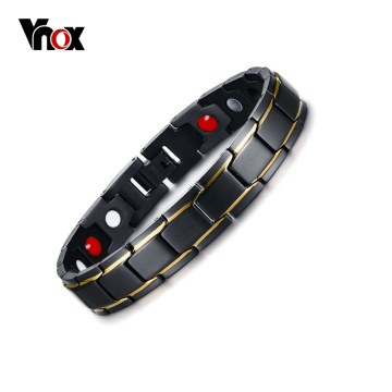 Vnox Pure Titanium Magnetic Therapy Bracelet Pain Relief for Arthritis and Carpal Tunnel Men Jewelry