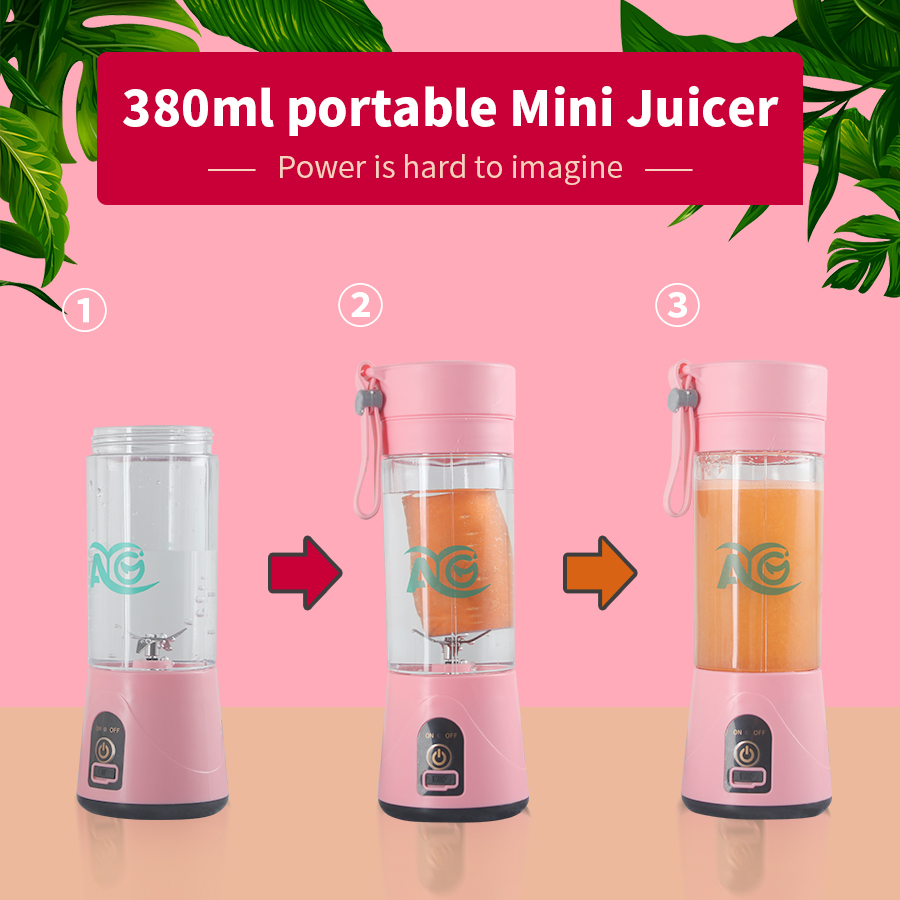 AG Portable Blender Usb Mixer Electric Juicer Machine Smoothie Blender Mini Food Processor Personal Blender Cup Juice Blenders
