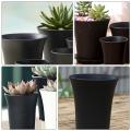10Pcs Plastic Black Flower Pots Planters Home Indoor Outdoor Office Succulent Plant Pots Planting Pots With Drainage Hole
