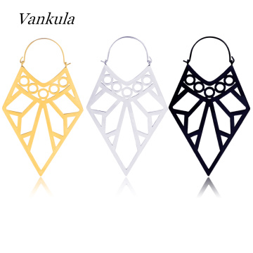 Vankula 2PCS Stainless Steel Dangle Earrings Gauges Plugs Ear Tunnels Light Weight Fasion Jewelry Piercing Ear Hangers Gold