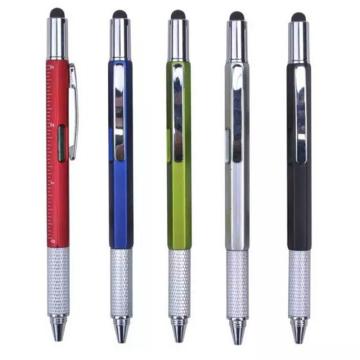 Hot Sale1pc 8 Color Creative Multi-function Ballpoint Pen Level Gauge Scale Screwdriver Tool Touch Capacitor Pen Office Supplies