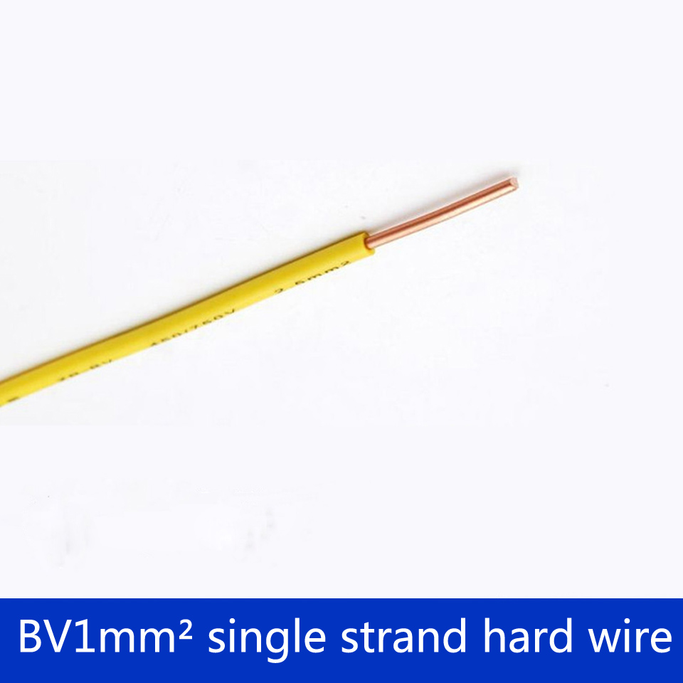1 m / lot BV1mm square single core hard wire anaerobic solid BV 1mm Pure copper wire BV 1 mm flame retardant anaerobic PVC cable