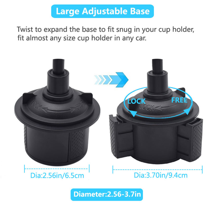 Universal 360 Degree Adjustable Car Phone Mount Gooseneck Cup Holder Stand Cradle for Cell Phone iPhone GPS