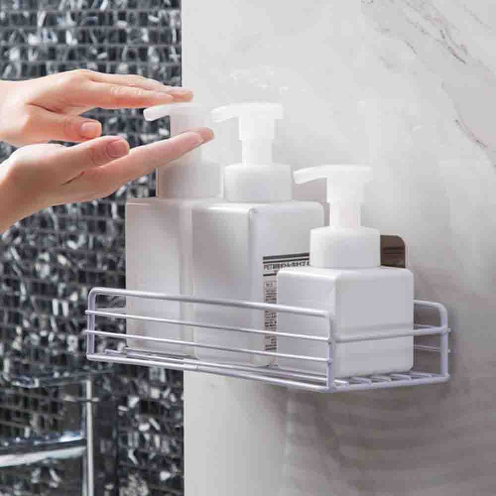 Wall-mounted Metal Bathroom Shelf Strong Paste Non-perforated Bathroom Shelf