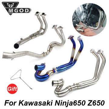 Racing Motorcycle Exhaust Slip-On System Front Link Pipe For Kawasaki NINJIA650 NINJA Z 650 Z650 2016-2019 Racing Modified Motor