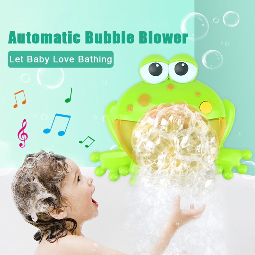 2020 Baby Bath Toys Bubble Machine Big Frogs Automatic Bubble Maker Blower Bubble Maker Music Bathtub Soap Machine Toys