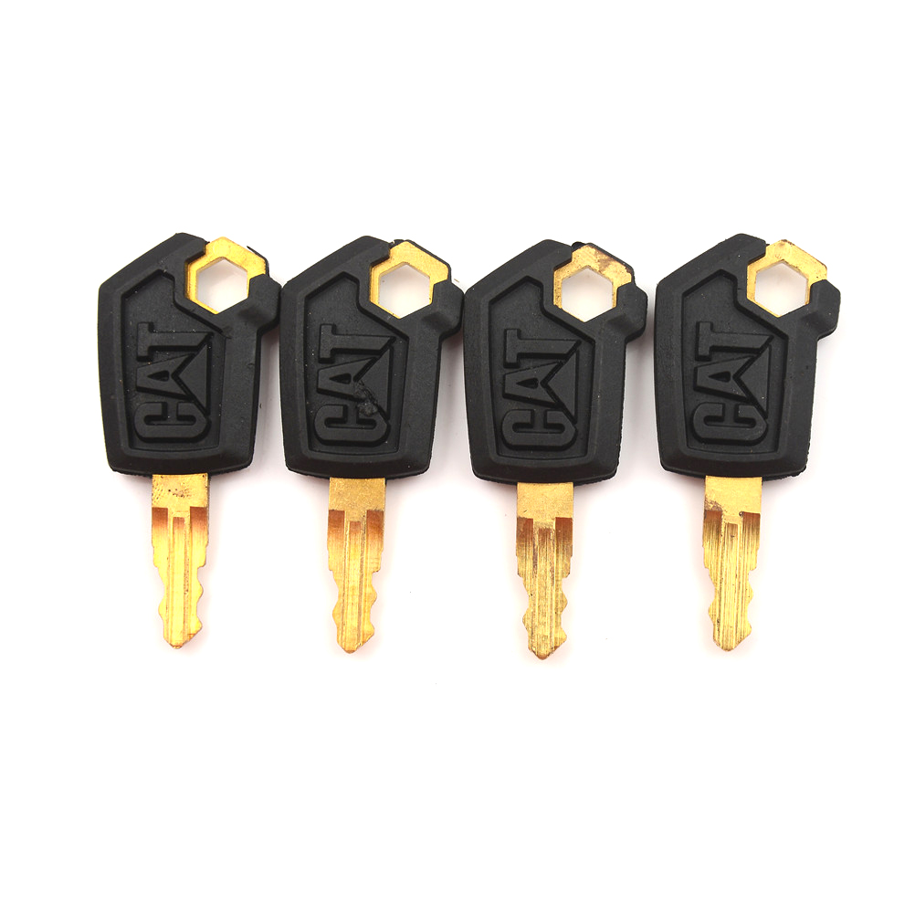 4PCS Key Excavator Cab Key Parts For 5P8500 Heavy Equipment Ignition Loader Dozer Locks Metal & Plastic Black & Gold