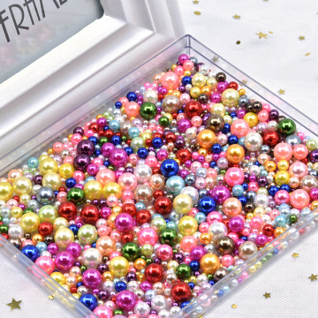 Mix Size 3-10mm No Hole Colorful Pearls Round ABS Imitation Pearl Bead Handmade DIY Necklace Bracelet Jewelry Making Accessories