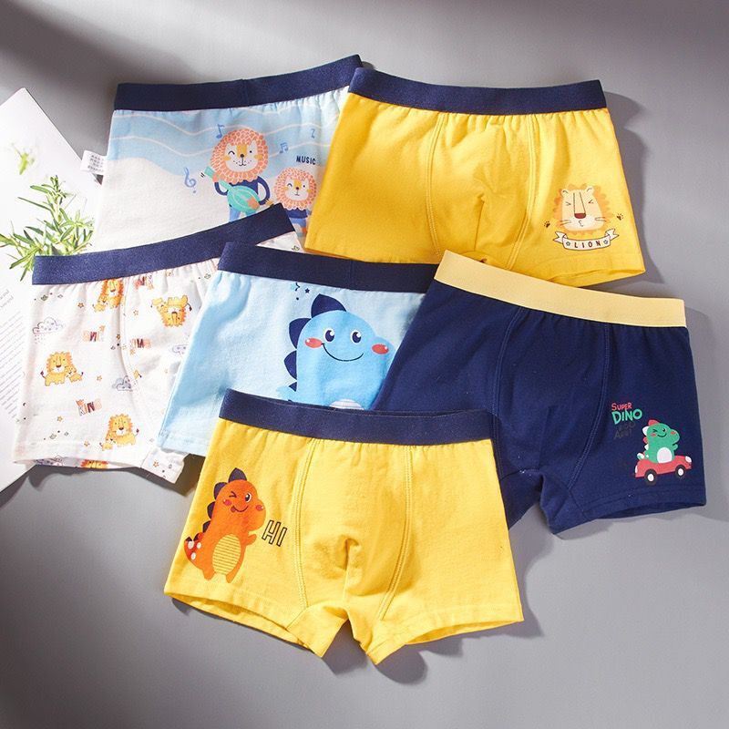 6Pc/Lot Boys PantiesUnderpants Kid Children's Underwear Clothing Cotton Boxers 1-12Y