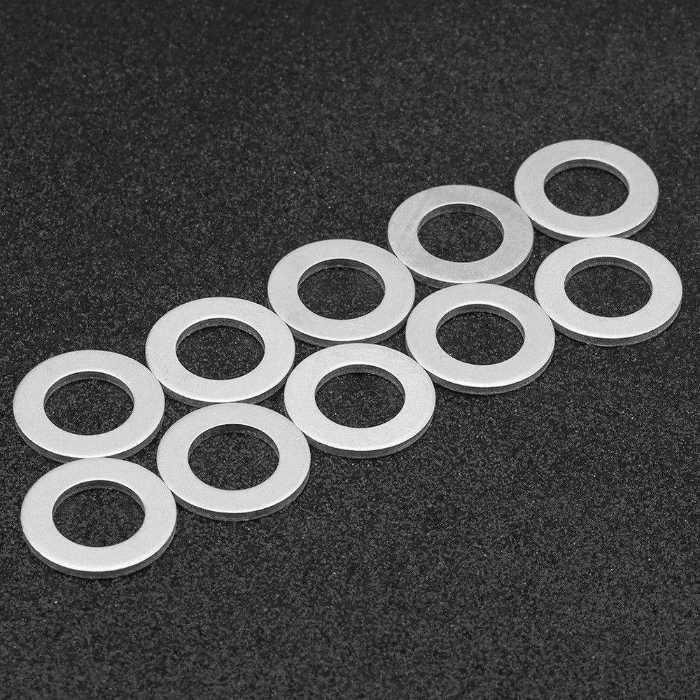 Aluminum Oil Pan Gaskets Sump Nut Drain Oil Plug Engine Oil Pan Drain Plug Crush Washer Gaskets 10Pcs/set