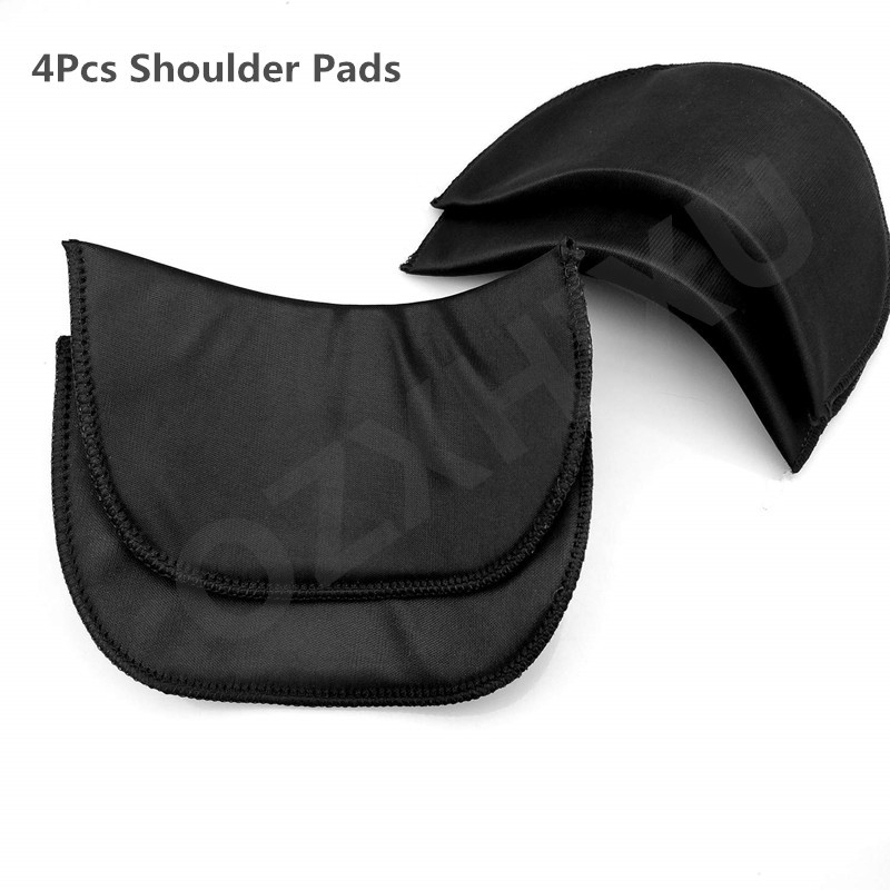 2 pair Black Soft Padded Shoulder Padding Encryption Foam Shoulder Pads for Blazer T-shirt Clothes Sewing Accessories ACC43-2