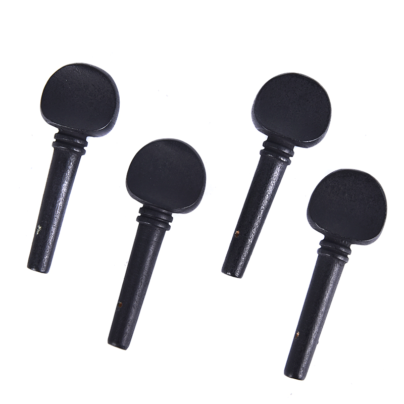 4Pcs 4/4 Ebony Cello Pegs Black Shaft Handle Musical Instruments Solid Cello Accessories Tool