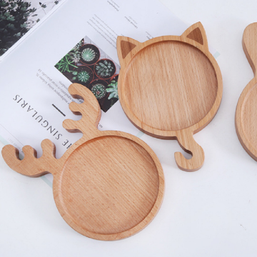 Wooden Baby Food Plate Japanese Food Tray Baby Feeding Bowl Creativity Hand Polished Dessert Dishes Household Kitchen Tools