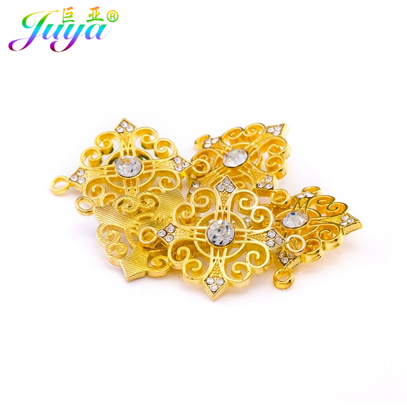 Juya 10pcs DIY Gold/Silver Color Religious Cross Catholicism Charms Connector Accessories For Handmade Christian Jewelry Making
