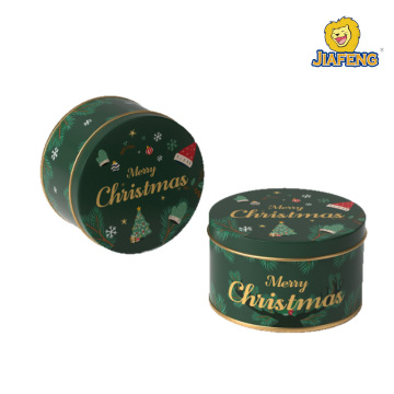 Elegant Christmas Round Tin Can Storage Box