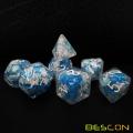 Bescon Snowflake Polyhedral Dice Set, Snowflake Poly RPG Dice set of 7