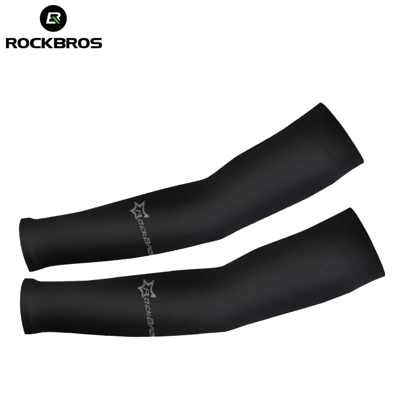 ROCKBROS Ice Fabric Running Arm Warmers UV Protect Arm Sleeves Cycling Run Fishing UV Sun Protection man Nylon Cool Arm Sleeves