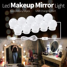 New USB LED Makeup Mirror Light Bulb Bathroom Lamp Fill in the light Beauty Bulb Kit Touch Stepless Dimmable Vanity Mirror Light