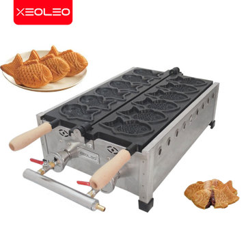 XEOLEO Fish shape waffle Maker Taiyaki Machine LPG gas Waffle cone maker 6 model Non stick Dessert Cooking Pan Commercial