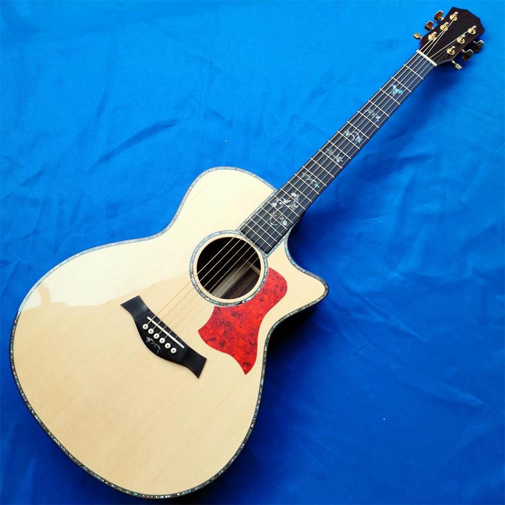 Spruce solid wood top GA barrel 44.5MM nut width, solid wood folk electric guitar free shipping