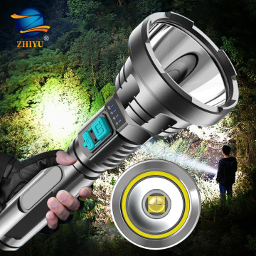 LED P50 4-Core Powerful Flashlight Torch USB Rechargeable Tactical Hunting Flash Light LED FlashLights Built-in 18650 Battery