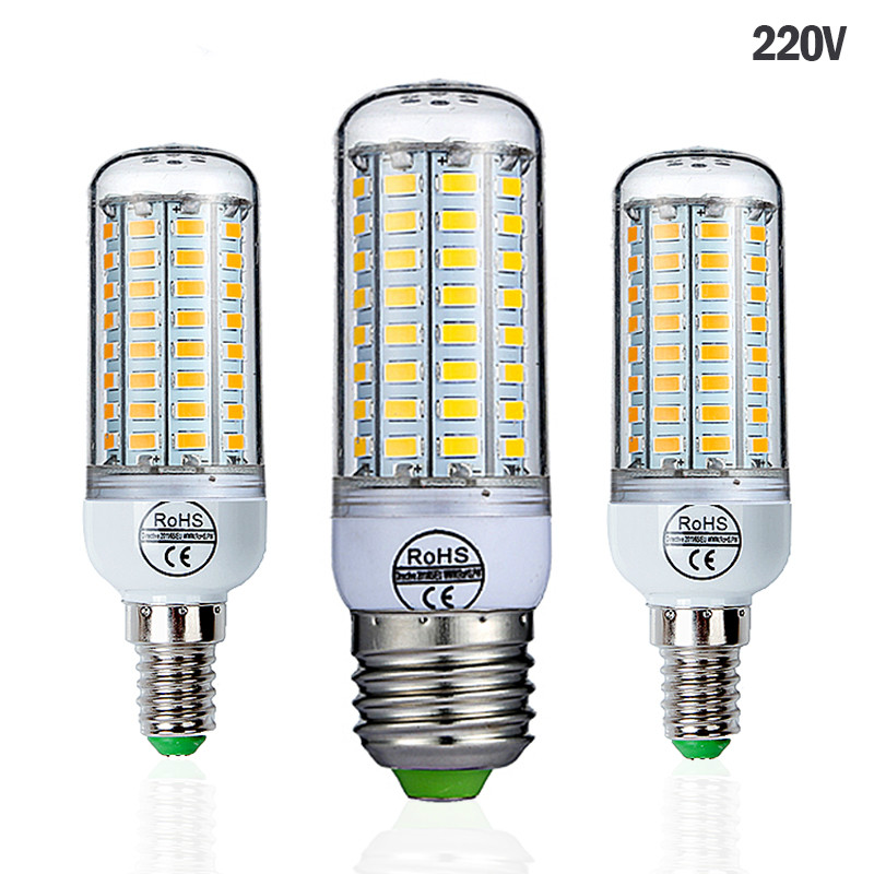 Goodland E27 LED Lamp 220V LED Bulb SMD 5730 E14 LED Light 24 36 48 56 69 72 LEDs Corn Bulbs Chandelier For Home Lighting