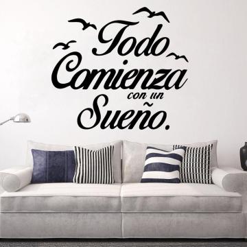 Modern Spanish Sentence Wall Art Decal Wall Art Sticker For Office Room Murals vinyl Stickers Bedroom Wall Decals