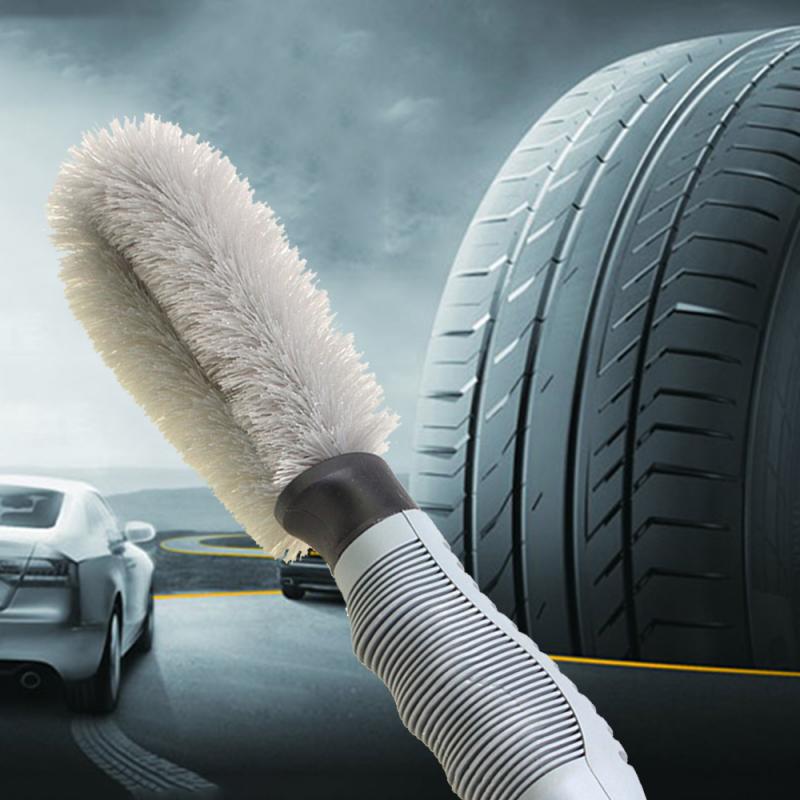 Vehicle Wheel Brush Washing Car Tire Rim Cleaning Handle Brush Tool for Car Truck Motorcycle Bicycle Wheels Tires Parts