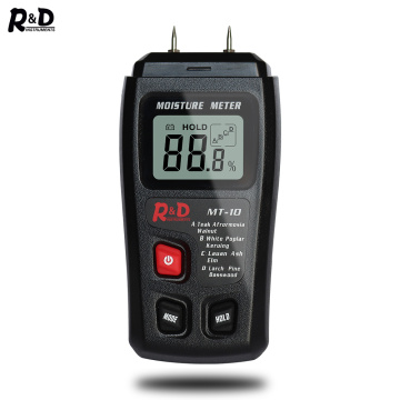 R&D MT-10 EMT01 Wood Moisture Meter Hygrometer Timber Damp Detector Tree Density Digital tester Wood Humidity Tester Black