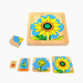 Montessori Teaching Aids Toddler Life Cycle of Animals Plant Frog 3D Puzzles Multi-layer Grow Up Jigsaw Preschool Kids Baby Toys